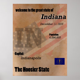 Poster Indiana The Hoosier State Classic