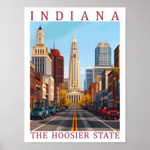 Poster Indiana the Hoosier State USA Viagem Place