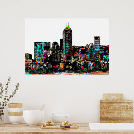 Pôster Indianápolis, Indiana em grafite