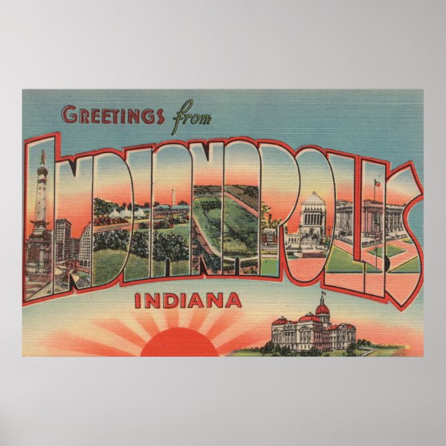 Pôster Indianápolis, Indiana - Grande Letra Cena 2 (Frente)