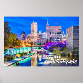 Poster Indianápolis, Indiana, No Início Da Noite