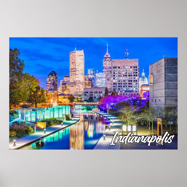 Poster Indianápolis, Indiana, No Início Da Noite (Frente)