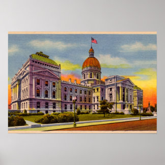 Pôster Indianápolis, Indiana State House por volta de 193