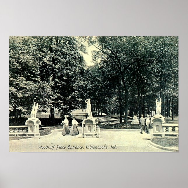 Poster Indianápolis, Indiana Woodruff Place 1910 (Frente)