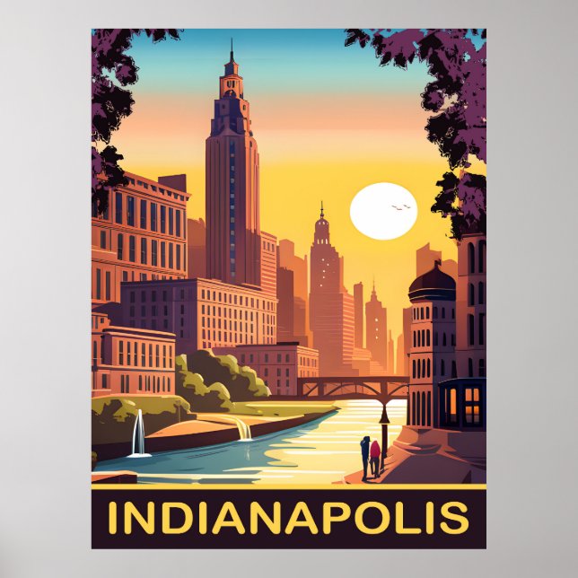 Poster Indianápolis, Rio Branco, Estado de Indiana, Viage (Frente)