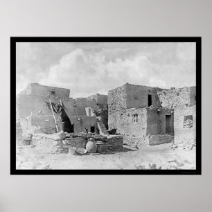 Pôster Indiano 1895 do Hopi do povoado indígeno de Oraib