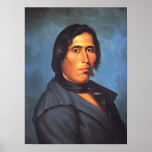 Poster Indiano do nativo americano de Tecumseh