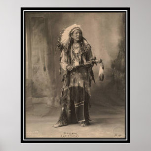 Pôster Indiano do vintage: Homem negro, Arapahoes -