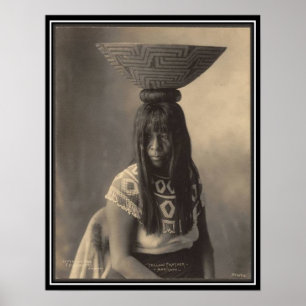 Poster Indiano do vintage: Pena amarela, Maricopa -