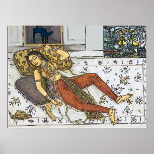 Poster Indiano, mulher de Mughal, princesa