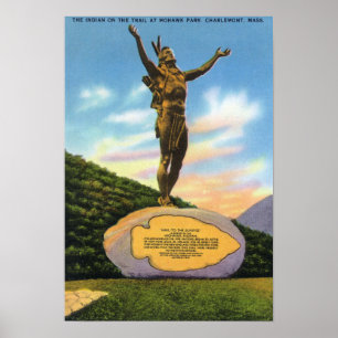 Pôster Indiano na estátua da fuga na opinião do parque