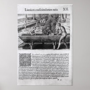 Pôster Indianos de Virgínia que fazem barcos do