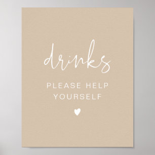 Poster INDIE Bohemian Beige Beige Drinks Bar