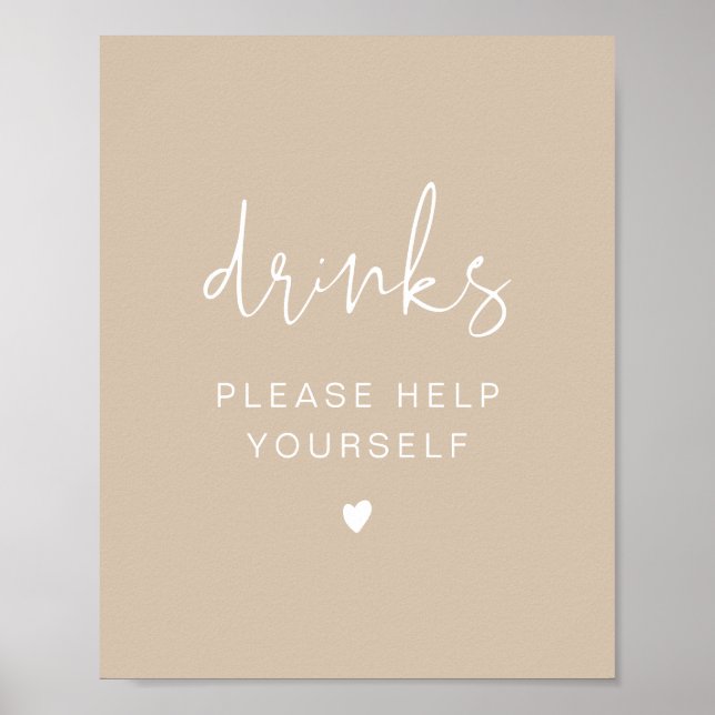 Poster INDIE Bohemian Beige Beige Drinks Bar (Frente)