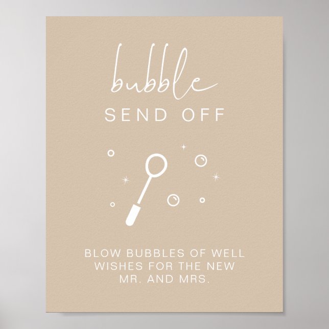 Poster INDIE Bohemian Beige Bubble Enviar Sinal de Casame (Frente)