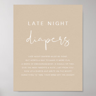 Poster INDIE Bohemian Beige Tarde Noite Jogo de Fraldas