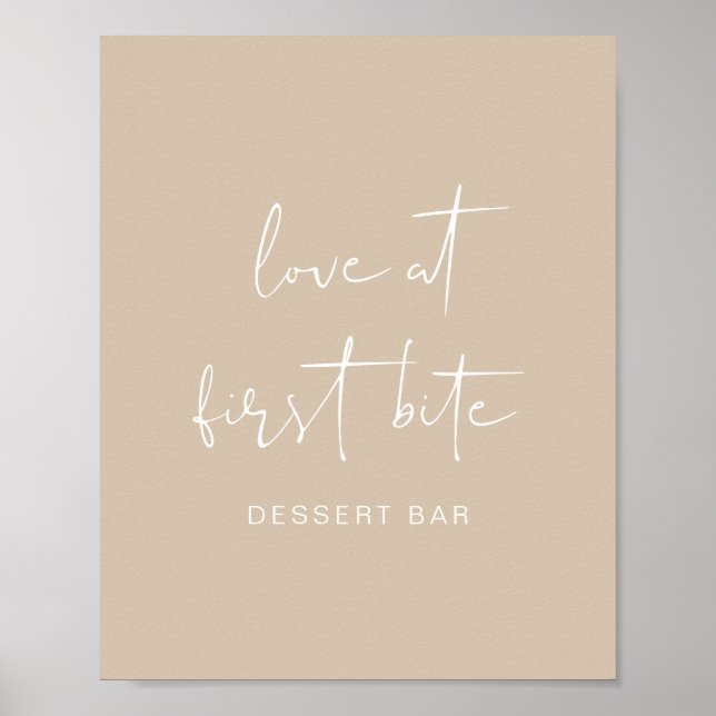 Poster INDIE Bohemian Earth Toned Beige Dessert Bar (Frente)