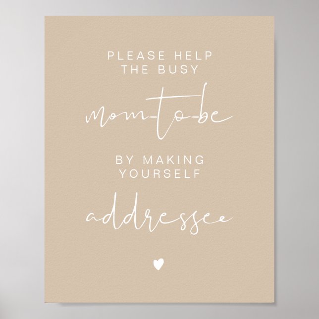 Poster INDIE Boho Beige Baby Address the Envelope Sign (Frente)