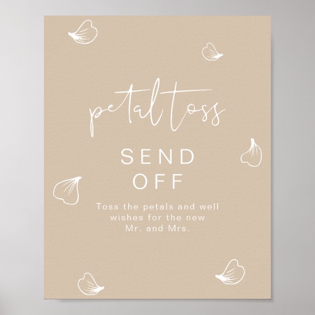 Poster INDIE Boho Beige Casamento Tosse Petal Enviado (Frente)