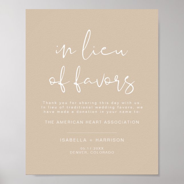 Poster INDIE Boho Beige Lieu de Favores Casamento (Frente)