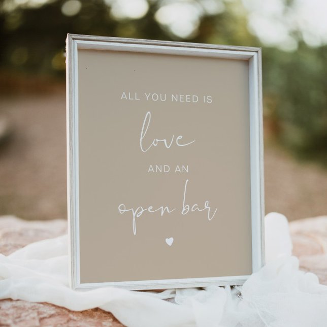 Poster INDIE Boho Beige Tudo que você precisa é amor e Ba (Criador carregado)