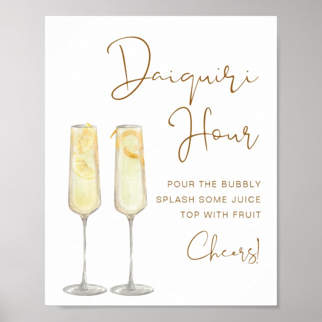 Poster INDIE Boho Burnt Orange Bridal Daiquiri Hour (Frente)