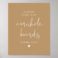 ÍNDIE Boho Cornhole Guestbook Sinal de Casamento