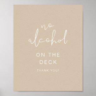Poster ÍNDIE Boho Earth Toned Beige No Alcool Sinal