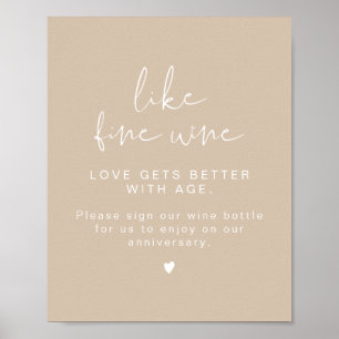 Poster ÍNDIE Boho Mínimalista Vinho Sinal de Guestbook