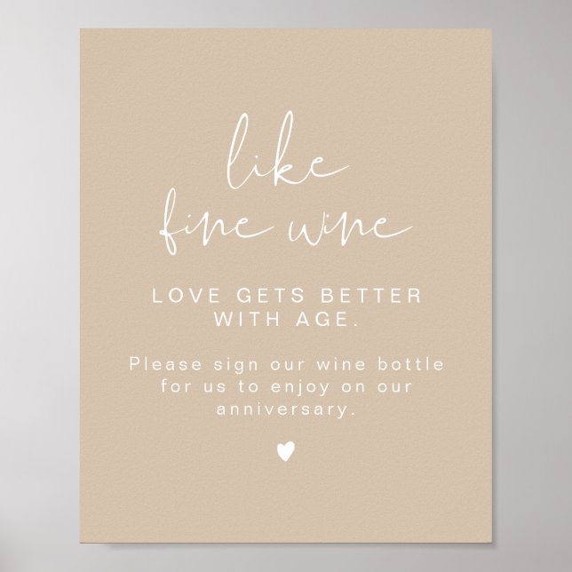 Poster ÍNDIE Boho Mínimalista Vinho Sinal de Guestbook (Frente)