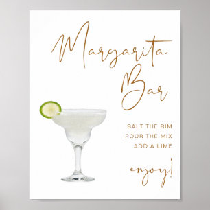 Poster INDIE Boho - Sinal de Bar Minimalista Margarita