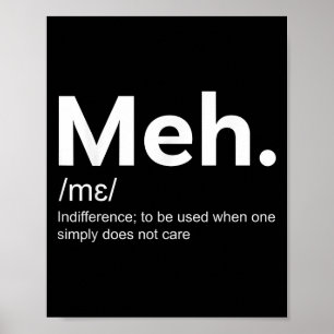 Poster Indiferença De Definição Engraçada Para Homens E M