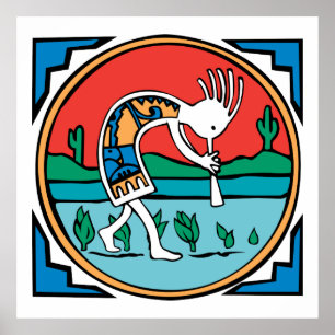 Pôster Indígena Americana Indígena Kokopelli