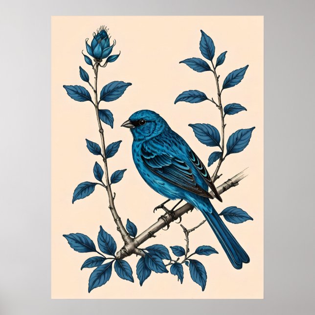 Poster Indigo Bunting Bliss - Uma Música de Cores (Frente)