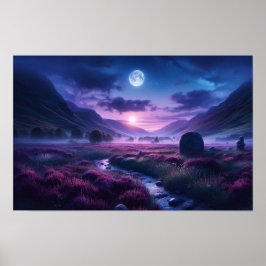 Poster Indigo Crepuscular Deslumbrante Highland Enluarado