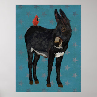 Pôster INDIGO DONKEY & CARDINY Art