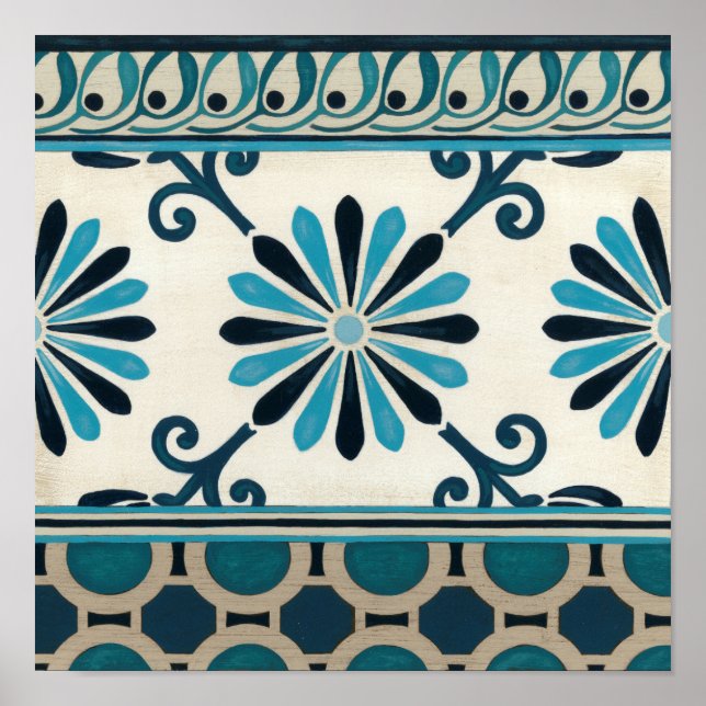 Poster Indigo Frieze II não embelezado (Frente)