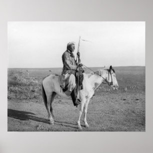 Pôster Índio em Cavalo, 1907. Foto Antiga