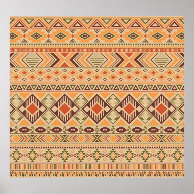 Poster Índio peruano: Tribal Geométrico Sem Olhos (Frente)