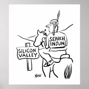 Poster Índio Vermelho em Horseback no Vale do Silício