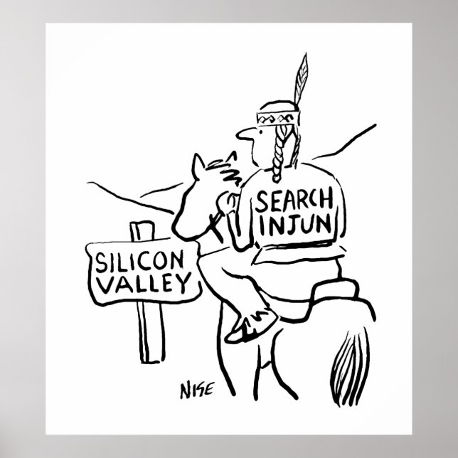 Poster Índio Vermelho em Horseback no Vale do Silício (Frente)