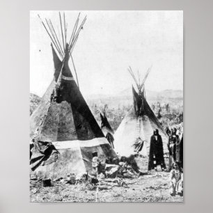 Poster índios Shoshone com Tipis