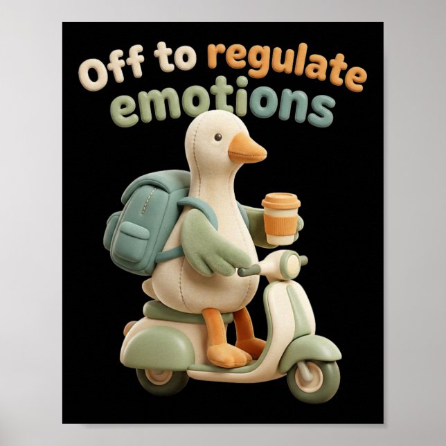 Poster Indo para Regular Emoções Funny Goose Saúde Mental (Frente)