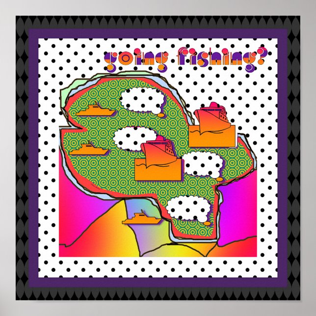 Poster Indo Pescar Pontos Polca (Frente)