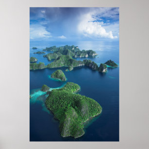 Poster Indonésia, Papua Ocidental. Aérea de Raja Ampat