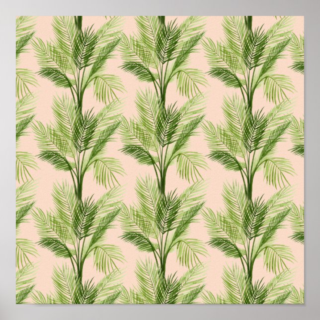 Poster Indoor Oasis | Palm Tree Pattern (Frente)