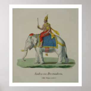Pôster Indra, gravado por Marlet e por Cie (litho da cor)