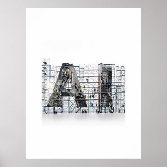 Poster Industrial Letterform Architecture Art (Frente)