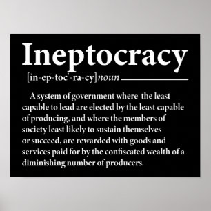 Poster Ineptocracia Definição Engraçada