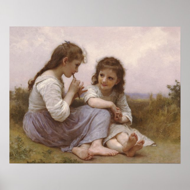 Pôster Infância Idyll por Bouguereau (Frente)